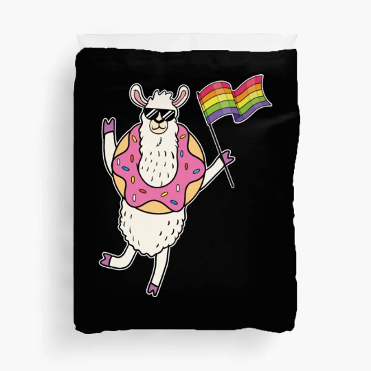 LGBT Rainbow Funny Llama Gay Pride Lesbian Gift Duvet Covers