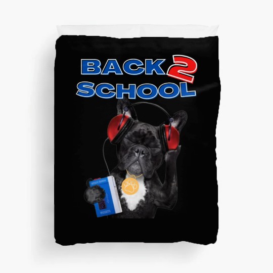 FRENCH BULLDOG BACK 2 SCHOOL aka BACK TO SCHOOL Duvet Covers