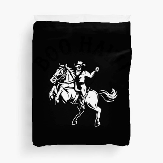 Cowboy Halloween Boo Haw Western Skeleton Rider Duvet Covers