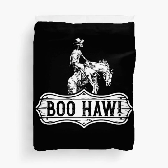 Cowboy Halloween Boo Haw Western Skeleton Rider Duvet Covers