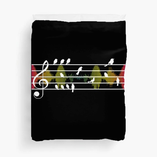 DJ Bird Beats Musician Nature Music Lovers Duvet Covers
