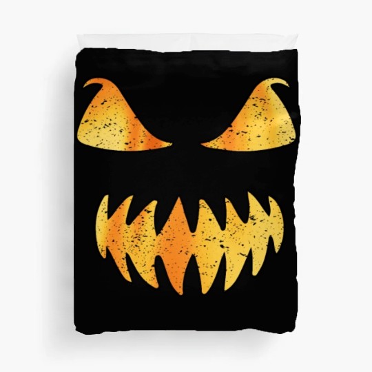 Retro Jack O Lantern Scary Carved Pumpkin Face Duvet Covers