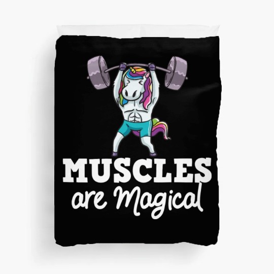 Unicorn Muscle Workout Fitness Training Sport Gym Duvet Covers