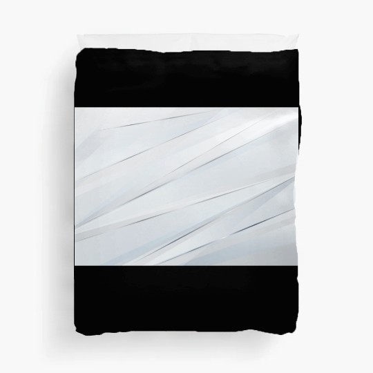Luxury White Silver Stripes Duvet Covers