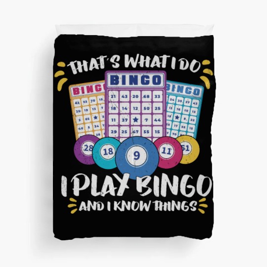 Bingo Card Game Grandma Bingo Player Bingo Cards Duvet Covers