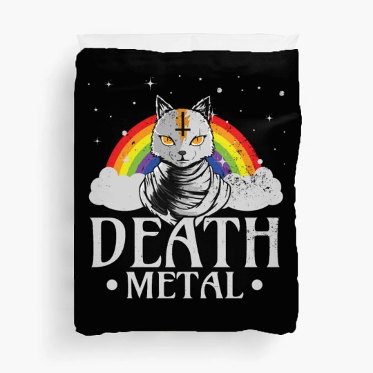 Death Metal Rock Satan Cat For Concerts Festivals Duvet Covers