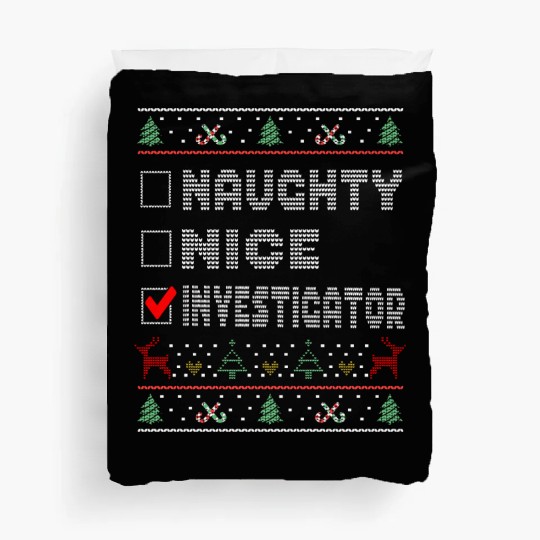 Naughty Nice Investigator, Matching Christmas Duvet Covers