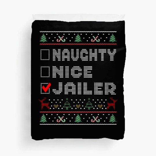Naughty Nice Jailer, Matching Christmas Group Duvet Covers