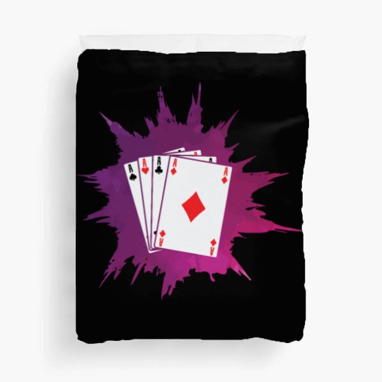 Poker or Skat Card Game Texas Holdem Duvet Covers