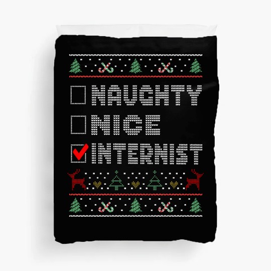 Naughty Nice Internist, Matching Christmas Group Duvet Covers