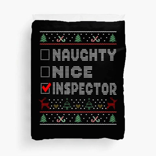 Naughty Nice Inspector, Matching Christmas Group Duvet Covers