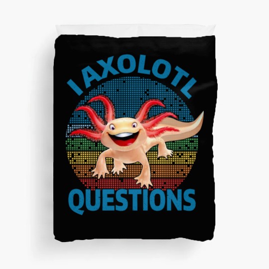 I Axolotl Questions Cute Retro Vintage Axolotl Duvet Covers