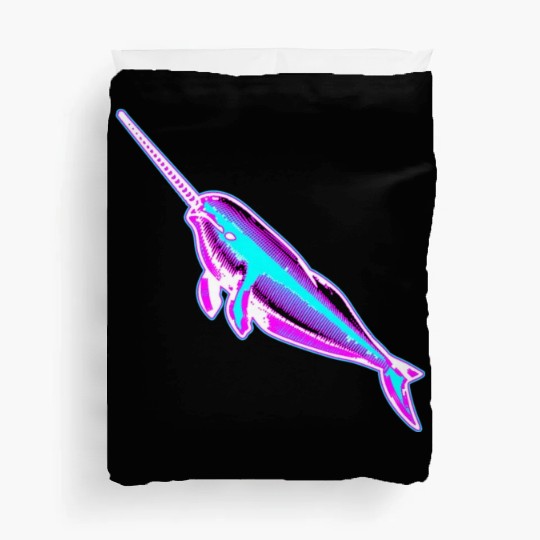 Synthwave Narwhal Duvet Covers