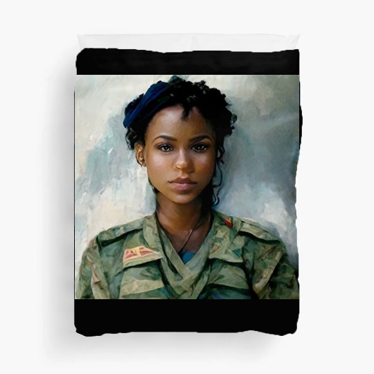 Beautiful US army combat medic painting Duvet Covers