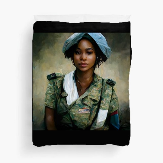 Beautiful US army combat medic painting Duvet Covers