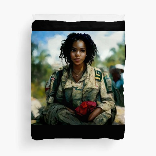 Beautiful US army combat medic painting Duvet Covers