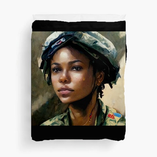Beautiful US army combat medic painting Duvet Covers