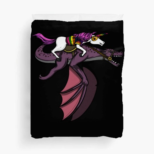 Unicorn Riding Dragon Duvet Covers