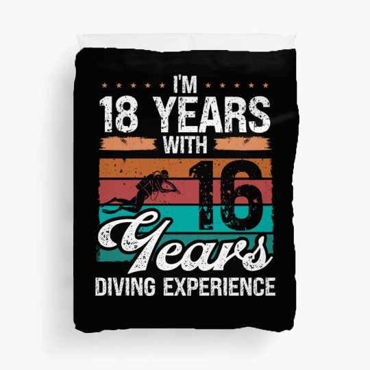 34 Birthday Idea Scuba Diving 34 Year Old Diver Duvet Covers
