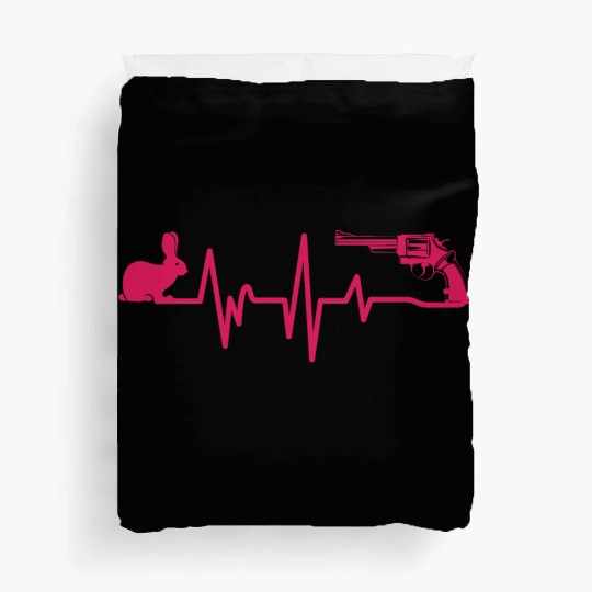 Heartbeat Rabbit Weapon Gun Hunting Gift Hunter Duvet Covers