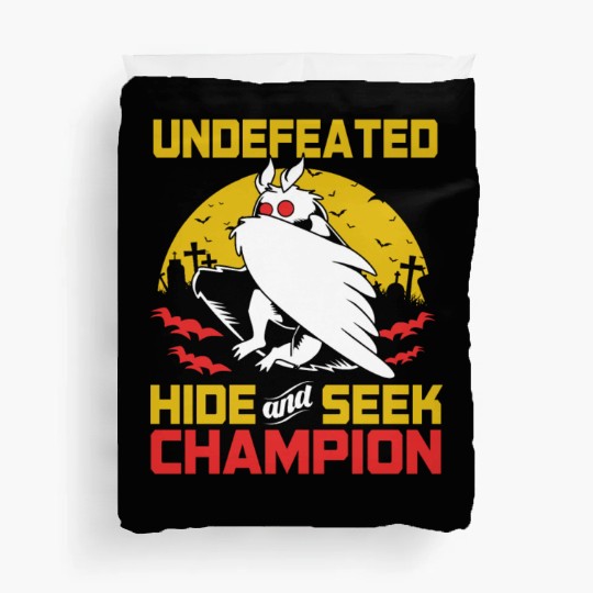 Undefeated Hide And Seek Champion Funny Mothman Duvet Covers