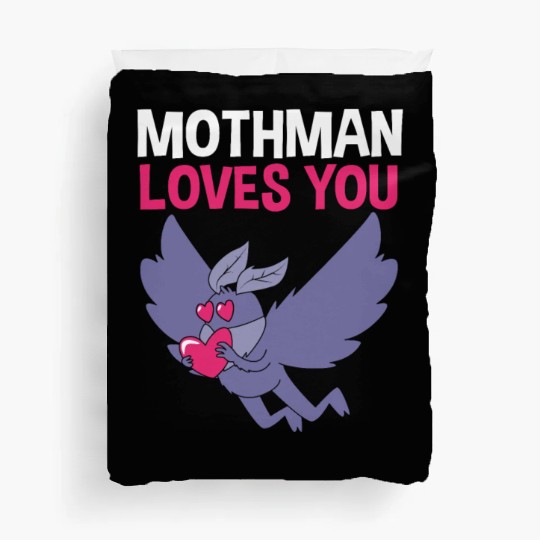 Mothman Loves You Valentines Day Cryptid For Women Duvet Covers
