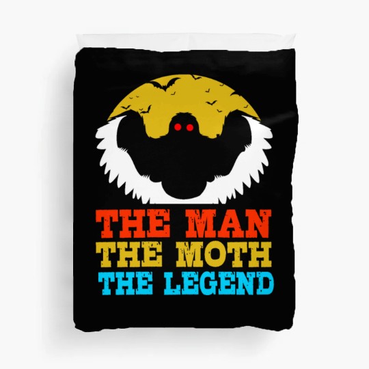 Retro Mothman Cryptid The Man The Moth The Legend Duvet Covers