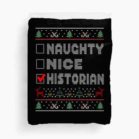 Naughty Nice Historian, Matching Christmas Group Duvet Covers
