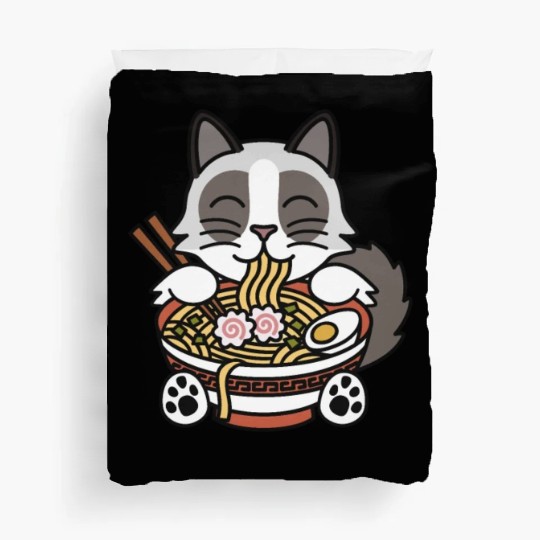 Ragdoll Cat Ramen Noodles Duvet Covers