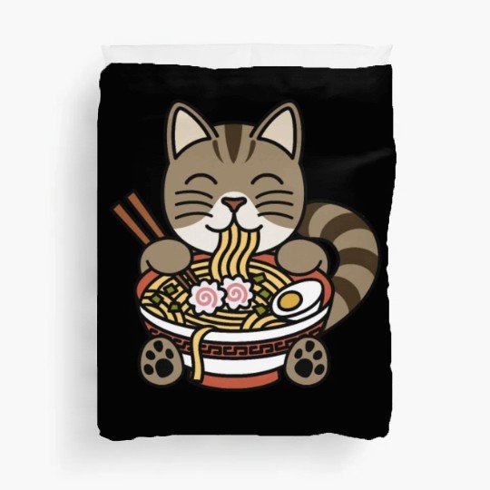 Exotic Shorthair Cat Ramen Noodles Duvet Covers
