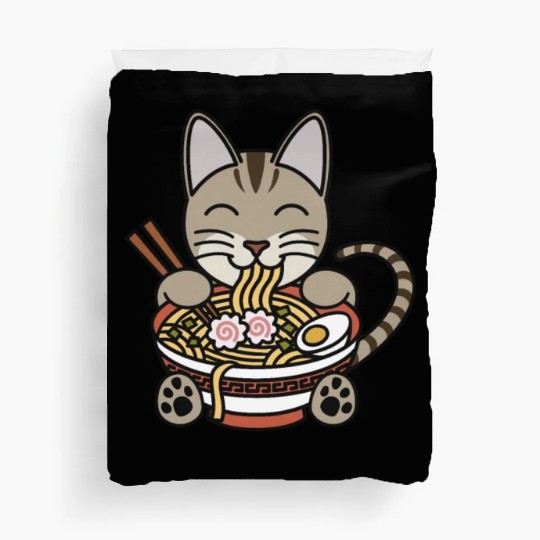 Devon Rex Cat Ramen Noodles Duvet Covers