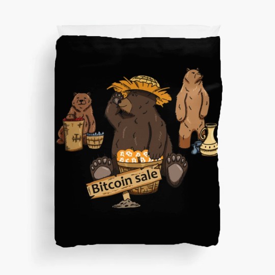 Bitcoin Bear BTC logo Crypto lover Hodl Design Duvet Covers