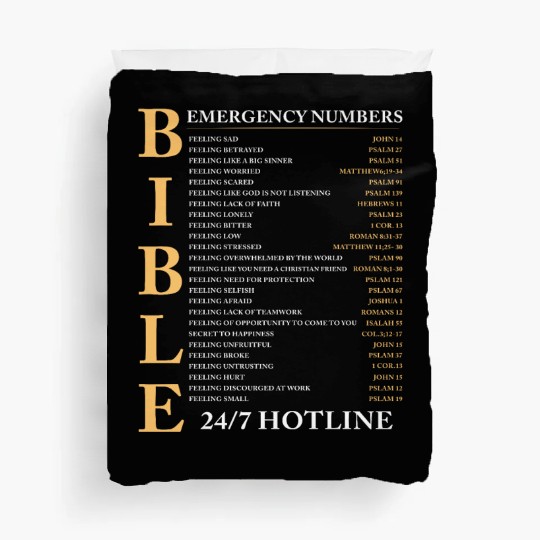 Bible Emergency Number Jesus Christian Duvet Covers