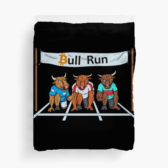 Bitcoin lover Bull BTC logo Crypto lover Hodl Duvet Covers