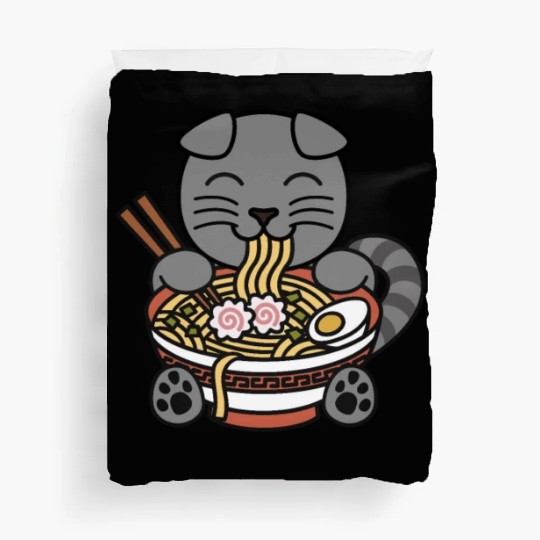 Scottish Fold Cat Ramen Noodles Duvet Covers