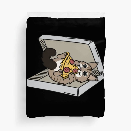 Maine Cat Pizza Lover Duvet Covers