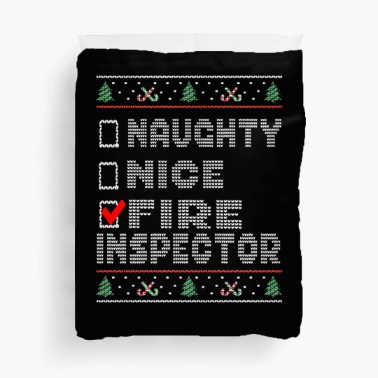 Naughty Nice Fire Inspector, Matching Christmas Duvet Covers