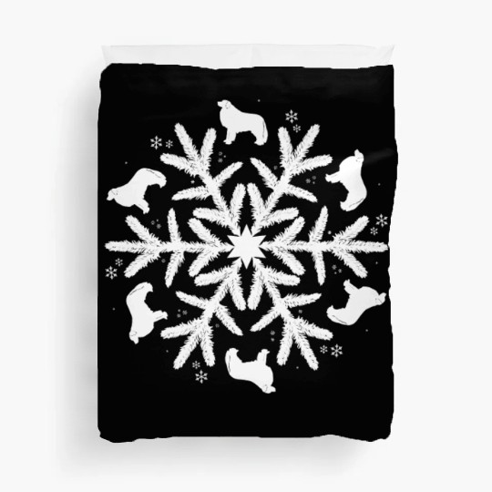 Great Pyrenees Snowflake Pattern Duvet Covers