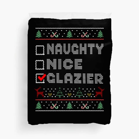 Naughty Nice Glazier, Matching Christmas Group Duvet Covers