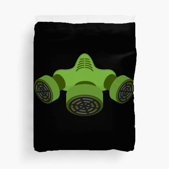 Gas mask green toxic nuklear mask Duvet Covers