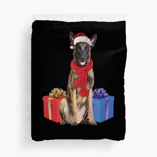Christmas Belgian Mallinois dog Duvet Covers