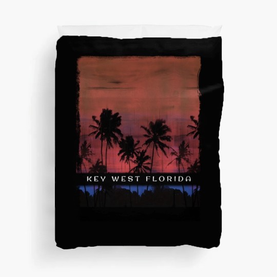 Key West Florida Vacation Souvenir Palm Tree Beach Duvet Covers