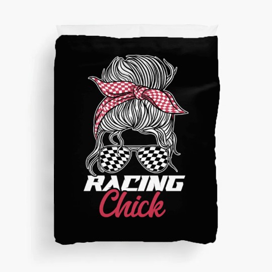 Racing Race Sunglasses Girl Racing Duvet Covers