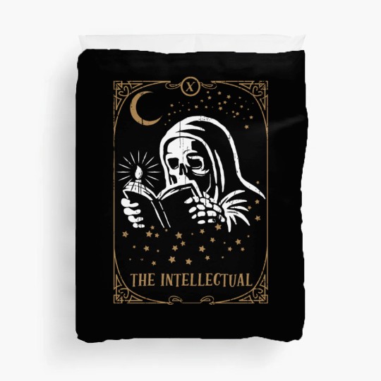 Skeleton Intellectual Tarot Card Occult Gothic Duvet Covers