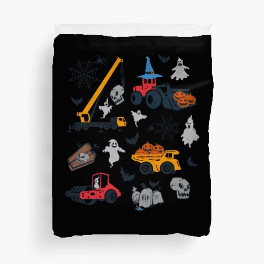 Spooky Construction Vehicles Duvet Covers
