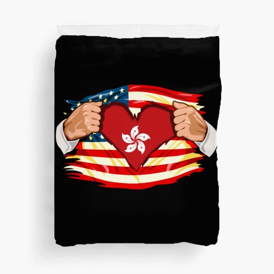 Hong Kongese Who Live in America HongKong Flag Duvet Covers