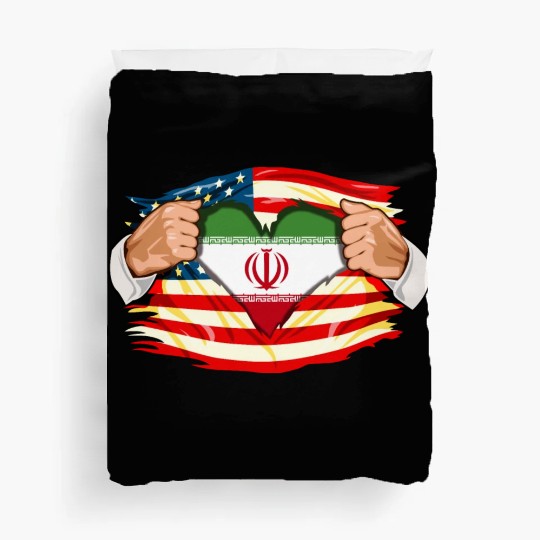 Persians Who Live in America Iran Flag Duvet Covers