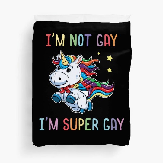 LGBT Funny Rainbow Unicorn Super Gay Lesbian Pride Duvet Covers