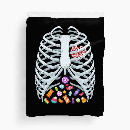 Funny Candy Skeleton Rib Cage Halloween Costume Duvet Covers