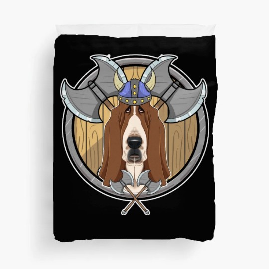 Basset Hound I Valhalla I Viking Duvet Covers